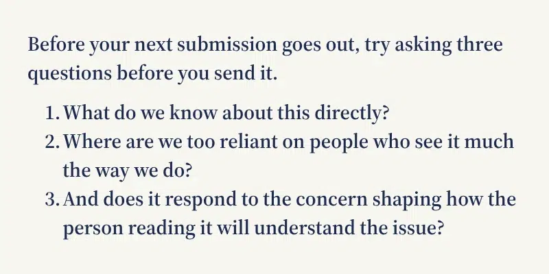 Three questions to ask before your next submission goes out
